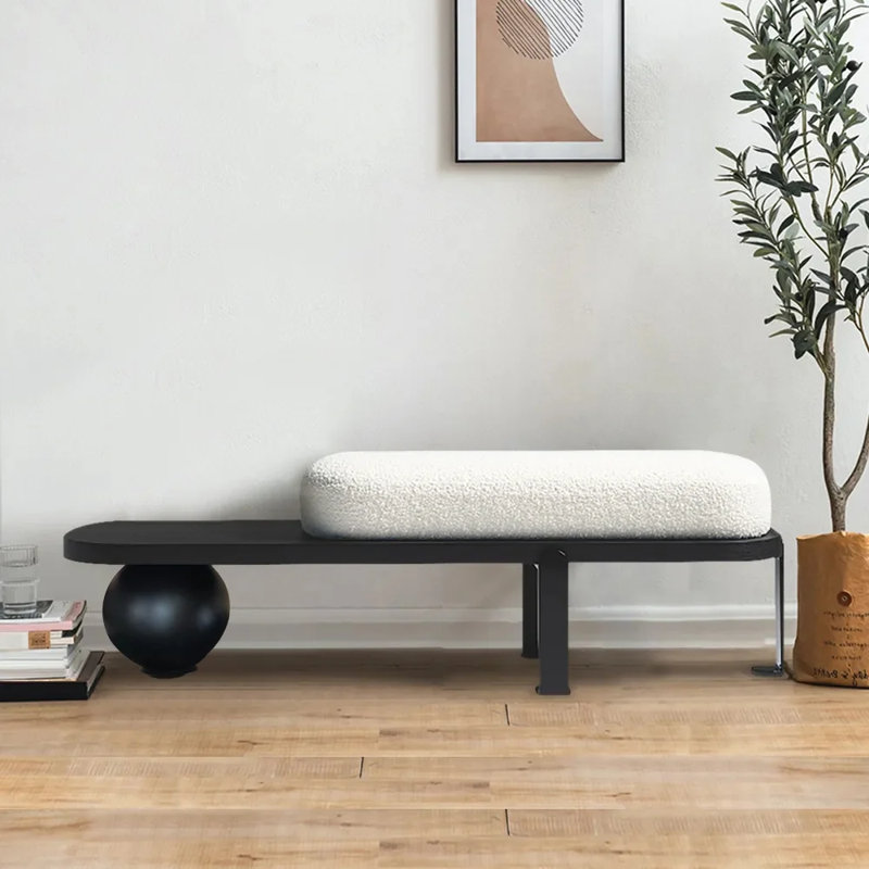 Boucle Upholstered Bench
