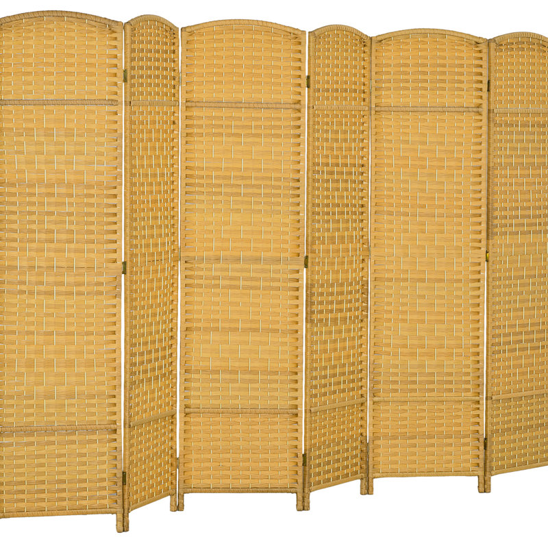 Paravent pliable à 6 panneaux en bois naturel - Tissé à la main - Idéal pour la maison, le bureau, le salon ou la chambre.