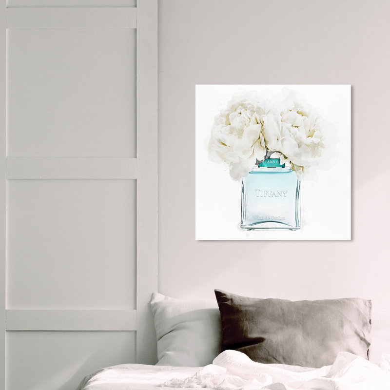 «Dawn Morning Bouquet Aquamarine Perfume», impression sur toile, H 20 po x l 20 po, Toile tendue, Sans cadre