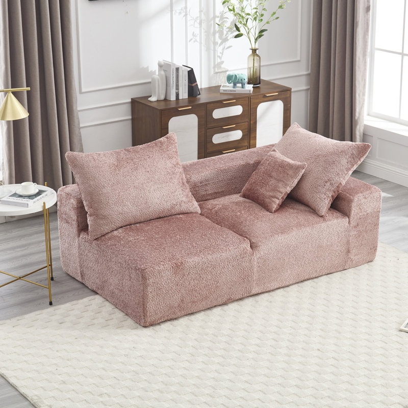 Tissu chenille avec une structure flexible et adaptable de longue durée de vie, Rose, H 29,43 po x l 29,91 po x P 29,57 po