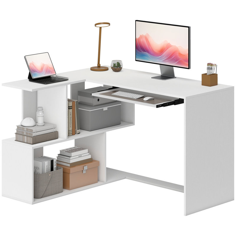 L-Shaped Particle Board / Chipboard Computer Desk