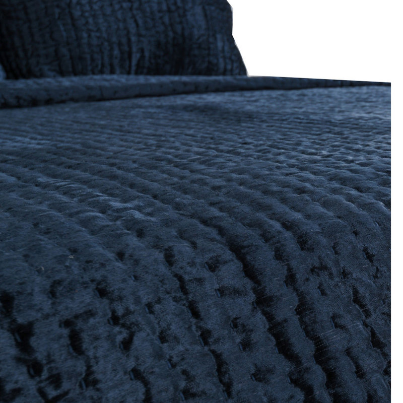 Velvet Quilt, King Quilt, Ocean Blue