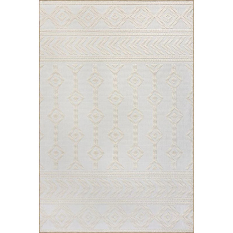 Soft Themed Patterned Woven Base Carpet And Washable Carpet, Rectangle 4'8" x 6'7"
