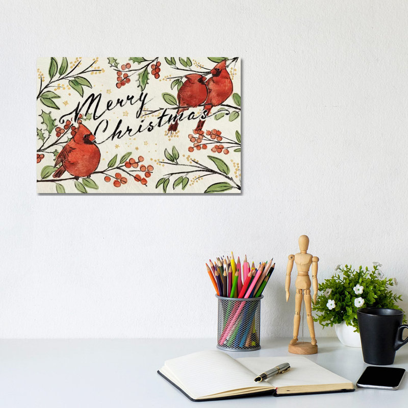 Christmas Lovebirds VIII by Janelle Penner - Wrapped Canvas Gallery-Wrapped Canvas Giclée, 20.32 cm H x 30.48 cm W