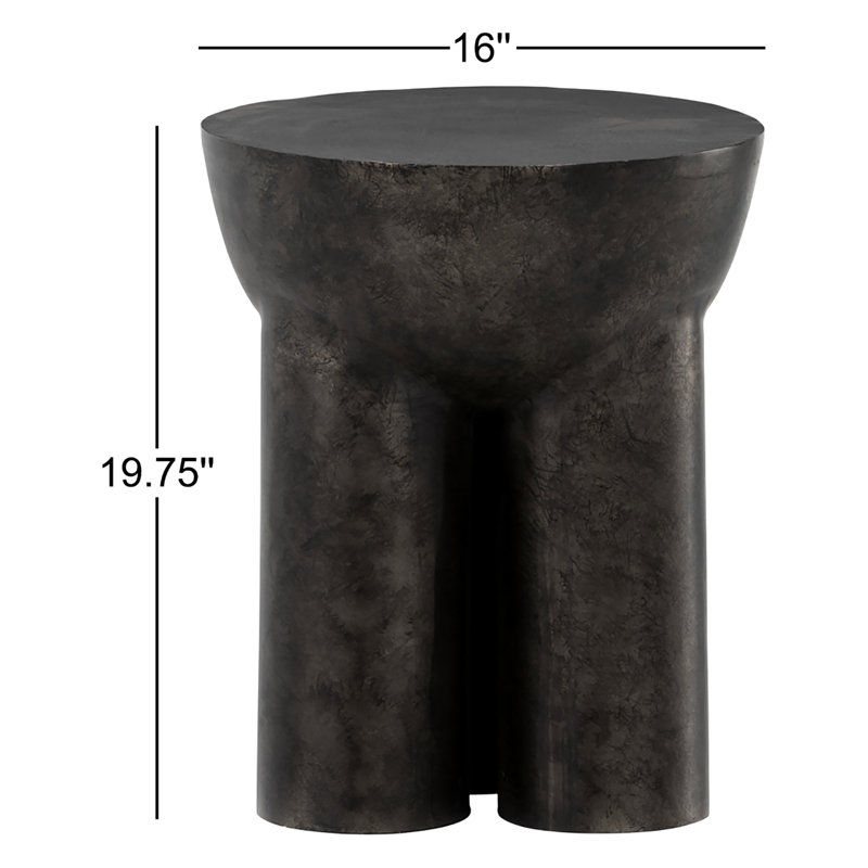 Sante End Table, Raw Black