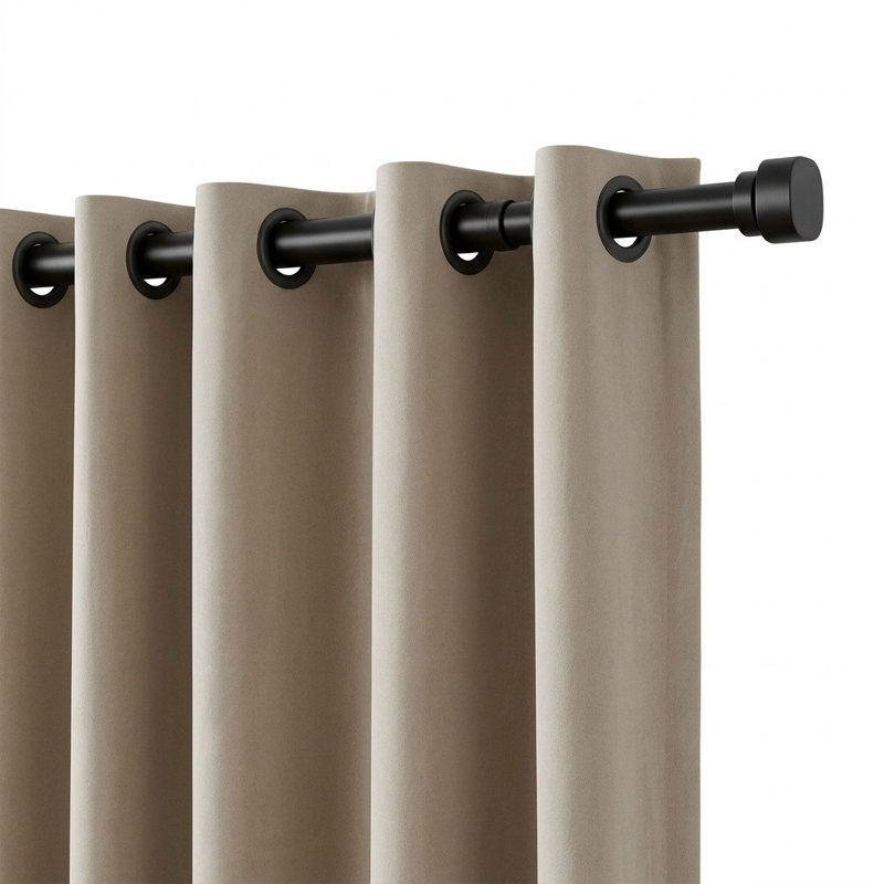 Natural 80cm to 365cm 2.5cm Single Curtain Pole