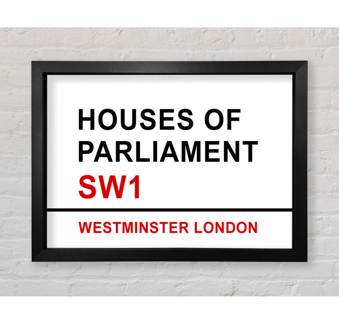 Houses Of Parliament Signs Gerahmter Druck