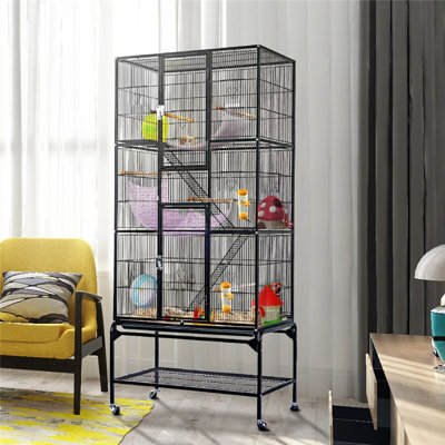 Tocoloma 69'' Flat Top Floor Bird Cage with Wheels