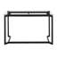 Bureau moderne en acier noir avec plateau en verre transparent
