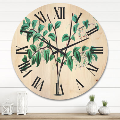 Horloge murale Leaves Plants I