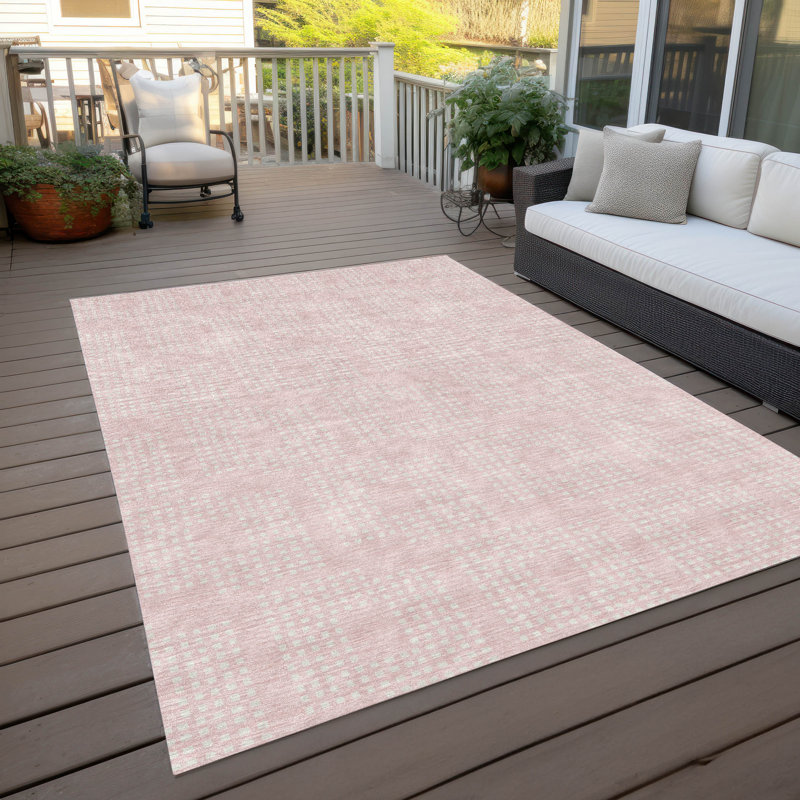 Malek Indoor/Outdoor Area Rug with Non-Slip Backing, Rectangle 10' x 14'