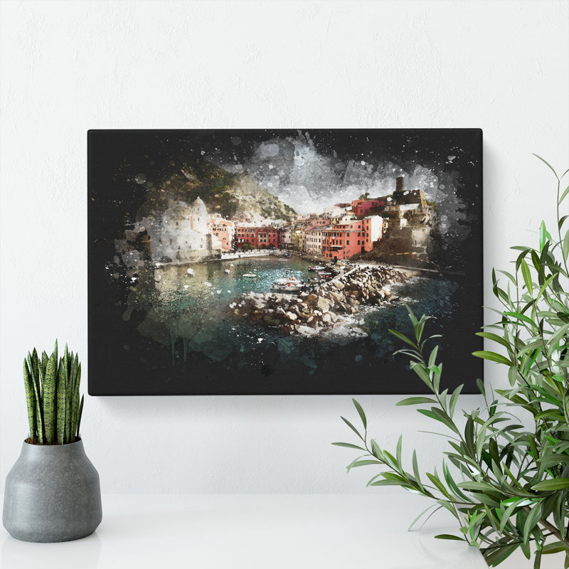 Boats In Vernazza Italy - Wrapped Canvas, 45cm H x 76cm W x 4cm D