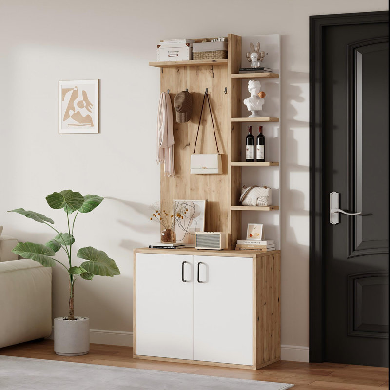 Hall Tree 75cm Wide with Shoe Storage