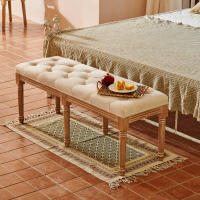 Esmantas Linen Blend Upholstered Bench