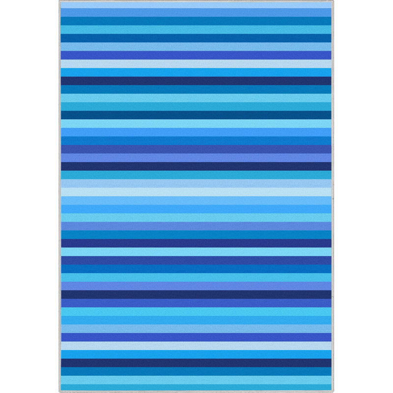Well Woven Crayola Stripe Solid & Striped Blue Area Rug, Rectangle 5' x 7'