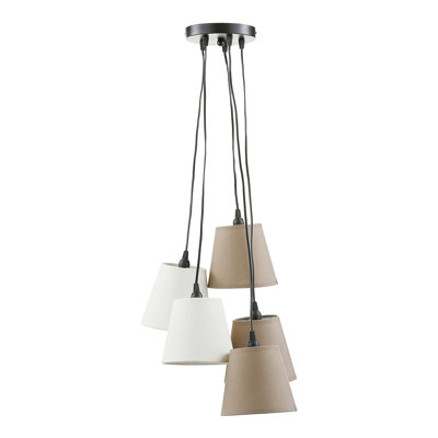 Fango 5 - Light Beige/Brown Cluster Pendant