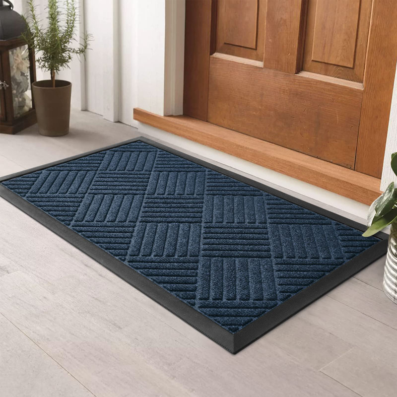 Non-Slip Outdoor Door Mat, 43.2cm W x 76.2cm L, Navy