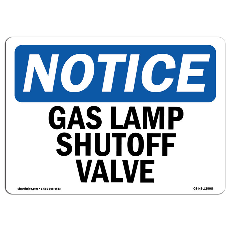 Soupape d'arrêt de lampe à gaz, H 18 po x l 24 po