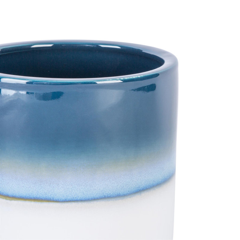 Nicola Spring - Reactive Glaze Plant Pots, 12cm H x 14cm W x 14cm D, Blue