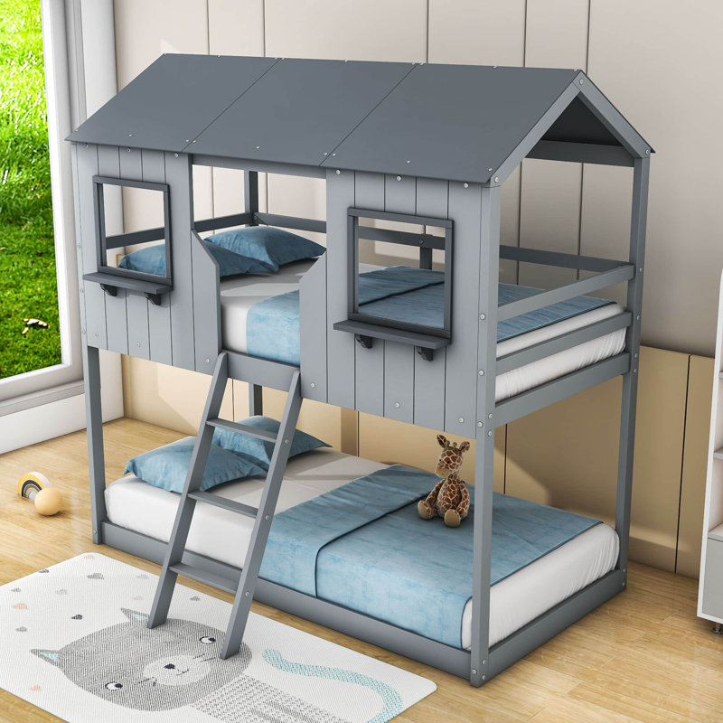 Lit superposé simple Bowning, gris