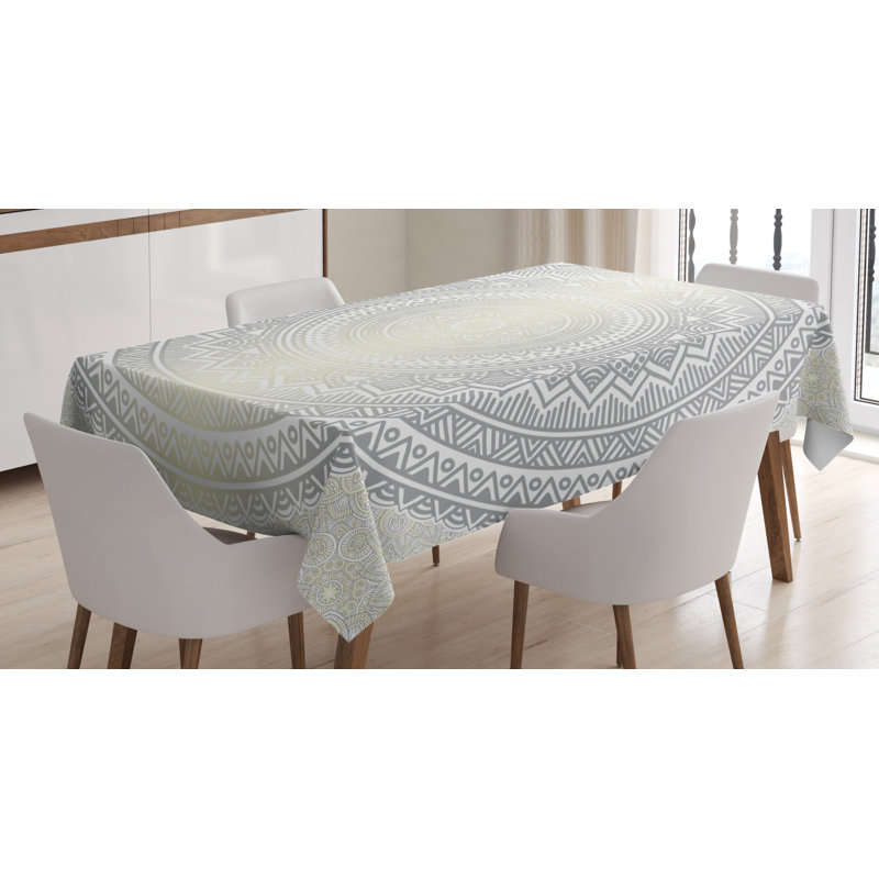 Dining Room Kitchen Tablecloth, 84" L x 60" W, Gray