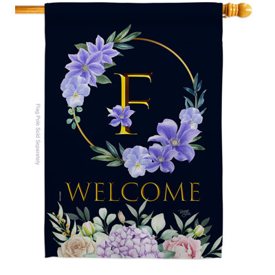Drapeau de maison en polyester 40 x 28 po Welcome