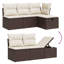 Ensemble de canapé de jardin Vidaxl brun avec coussins beiges en poly rotin, acier grand
