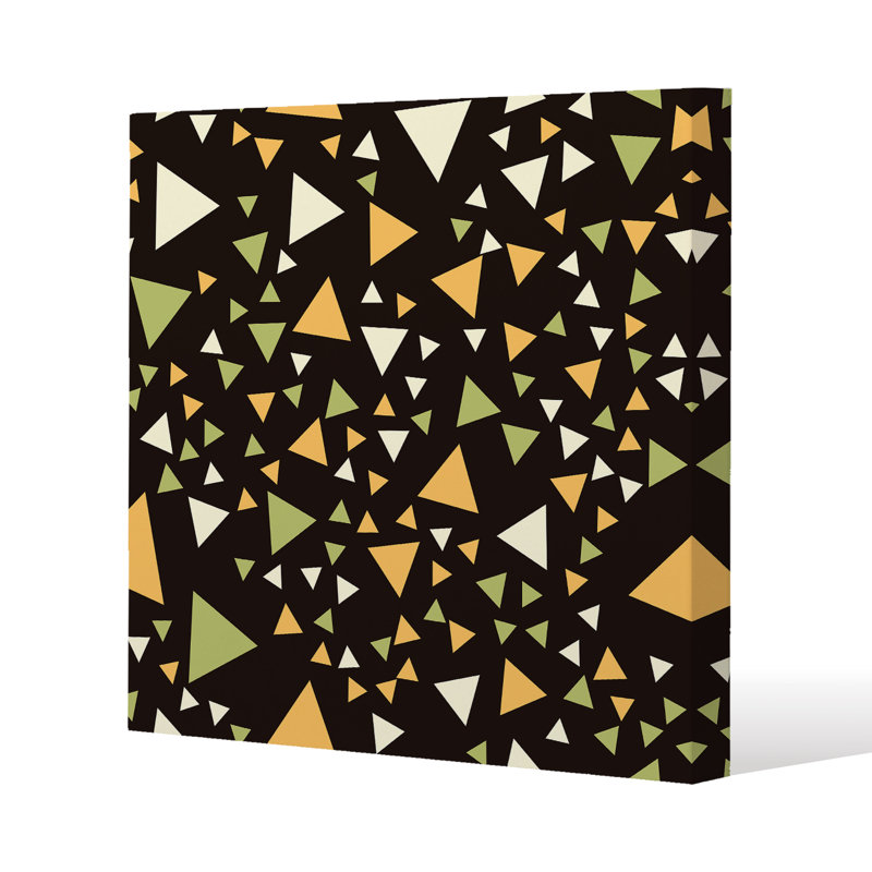 Yellow Green Triangles Canvas Print by Andrew Lee - Wrapped Canvas Print