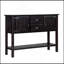 Console 48 po en bois massif avec 2 tiroirs, armoires et tablette inférieure, armoire de rangement pour salle à manger de style rétro