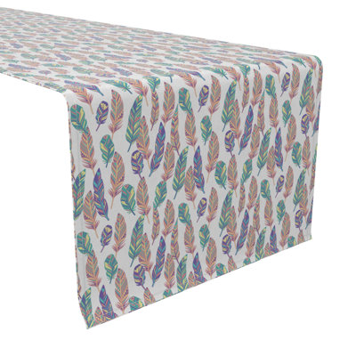 Rectangular Floral Cotton Twill Table Runner