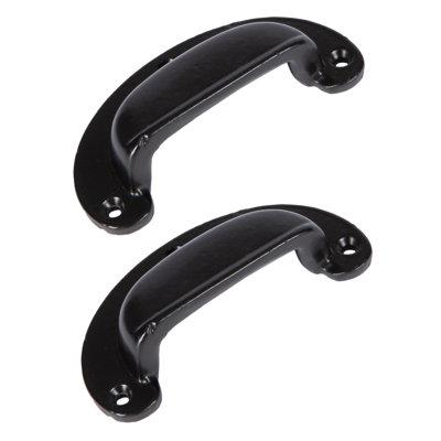 Hammer & Tongs - Wide Lipped Cabinet Cup Handle - W95mm x H40mm - Black
