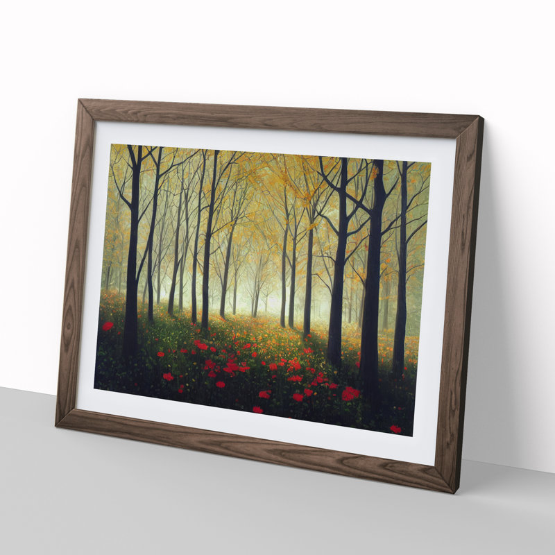 Spring Forest Flowers Vol.2 - Framed Print, 34cm H x 46cm W x 2cm D, Walnut Framed