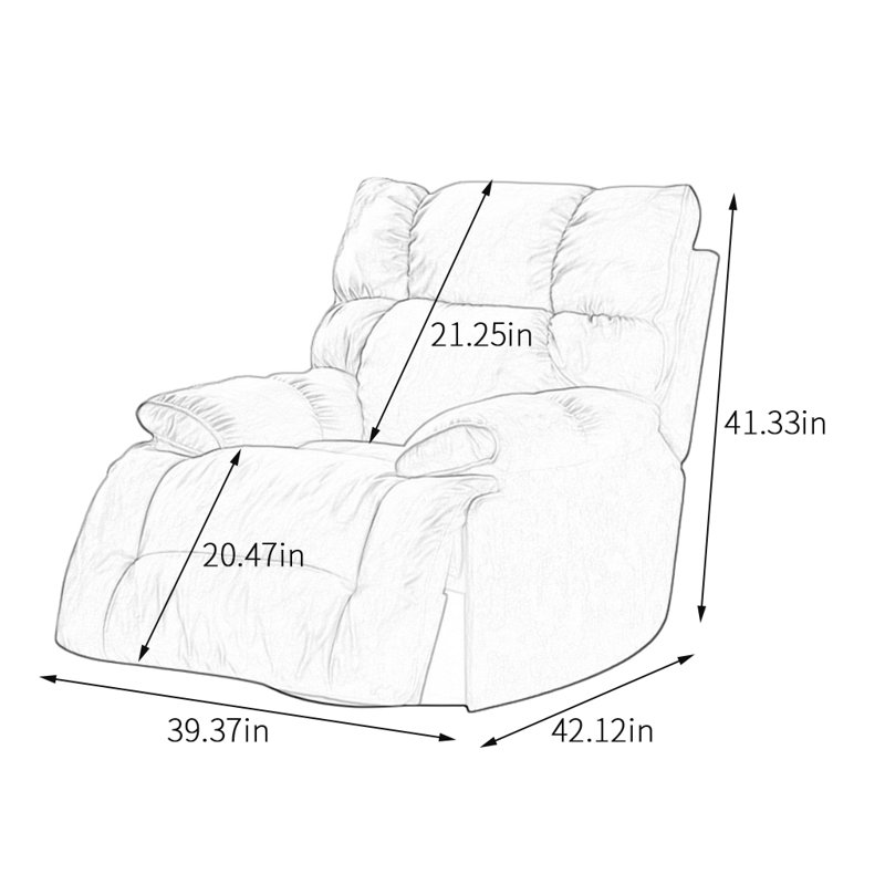 Fauteuil inclinable pivotant rembourré Talaja, Orange