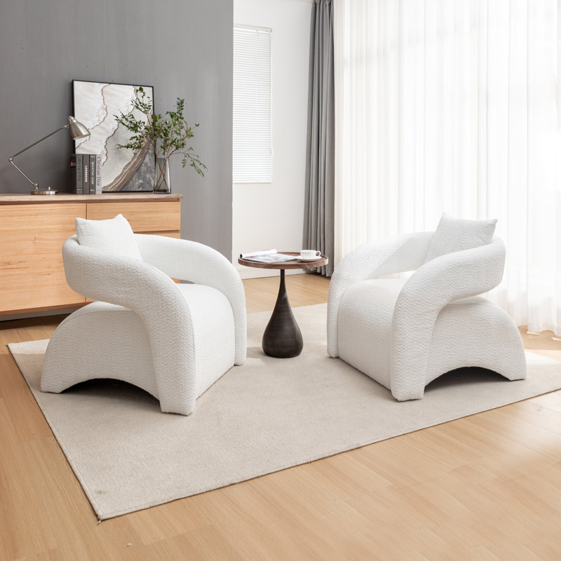 Fauteuil Hijinio, Mélange de polyester beige