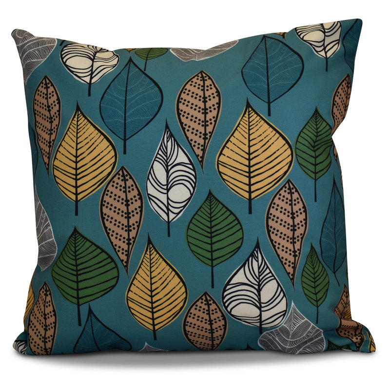 Housse de coussin carrée extérieure/insert, H 20 po x l 20 po x P 2 po, Bleu sarcelle