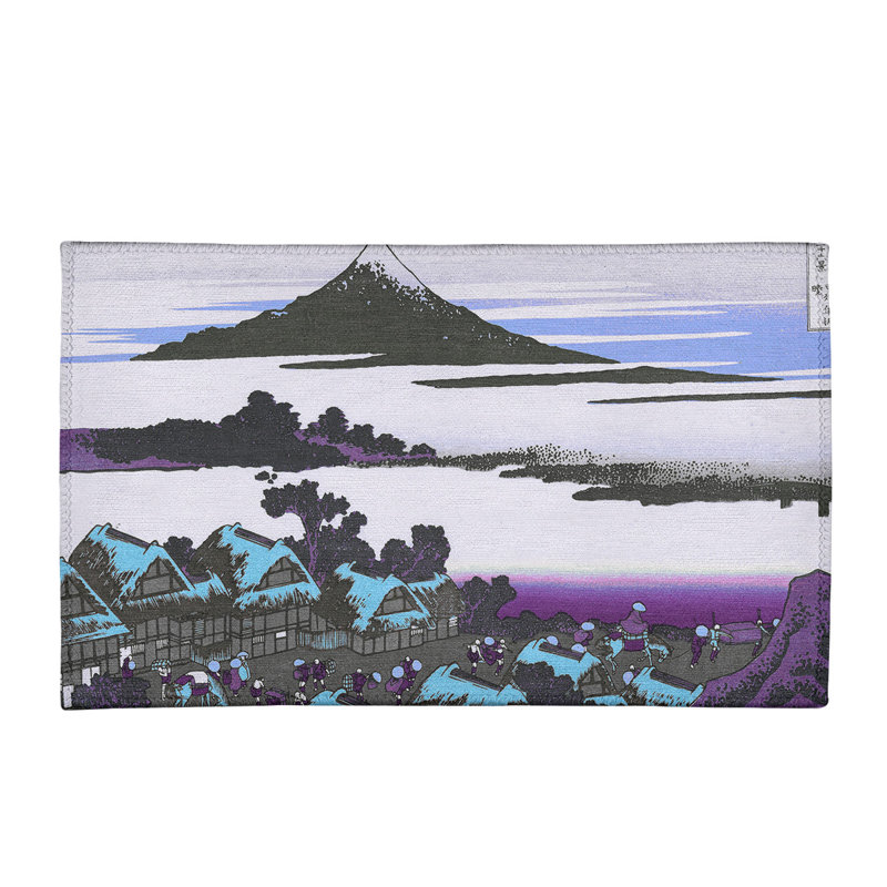Tapis bleu / gris Dawn at Isawa in Kai, Rectangle 3 pi x 5 pi