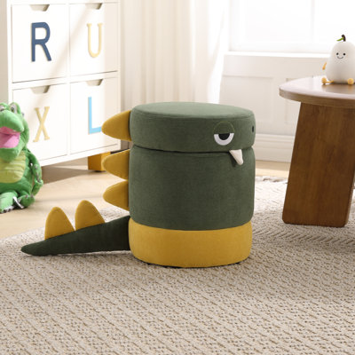 Adorable Dinosaur Storage Stool With Removable Lid, Tail & Spikes - Kids' Playroom Chair
