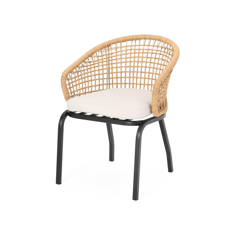 Fabulous Patio Chair - Brown Pe , Tough Metal Framework, Seat Cushions Glamorous Weave, Stand, Water- Upholstery