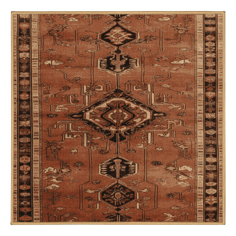 Tapis brun lavable à la machine, Carré 4 pi