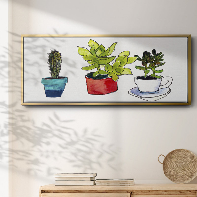 Vibrant Succulents II - toile encadrée, H 20 po x l 50 po