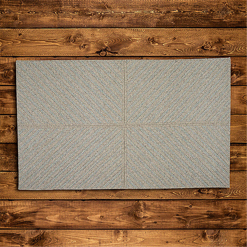 Tapis bleu en laine tressé à la main Loya, Rectangle 9 pi x 12 pi