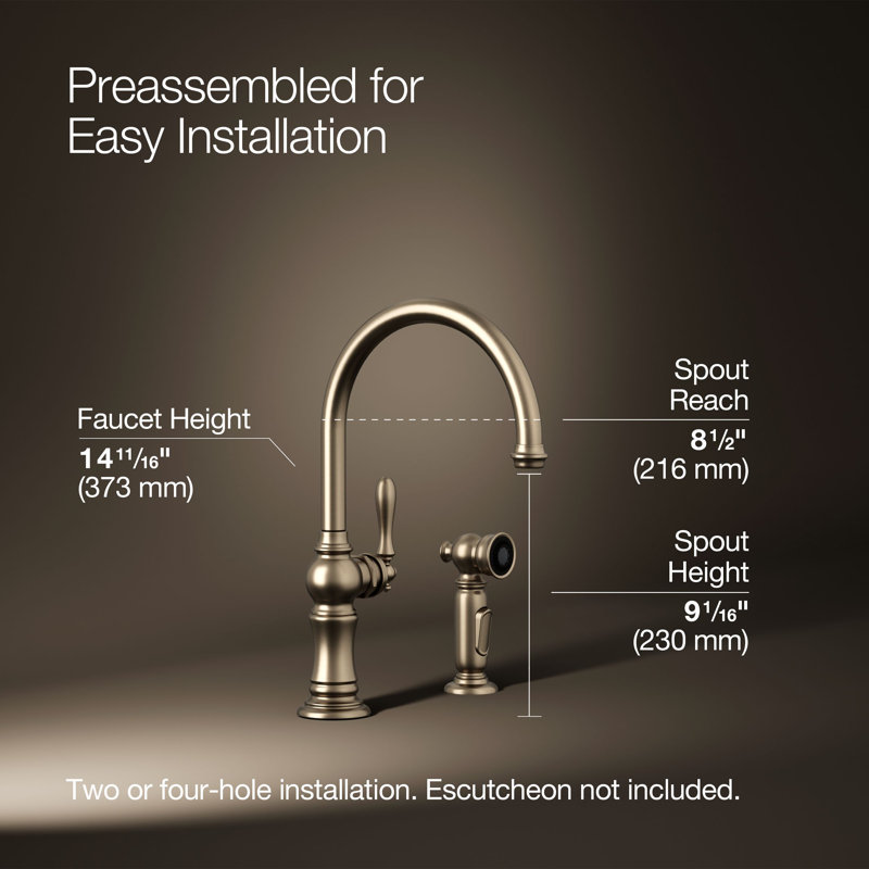 Artifacts® Bar Faucet with Swing Spout and BerrySoft™, MasterClean™, and ProMotion™, Brushed Bronze