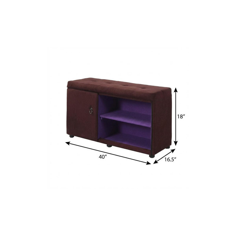 Banc de rangement, Brun / mauve