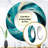 Teal Majestic Motion II - Abstract Spirals Mirror, Blue Round Decorative Wall Mirror, Printed Metal Art-99621874