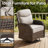 All-Weather Outdoor Porch Sofa Conversation Set With Split-Type Fire Pit Table & Swivel Chairs-1487443588