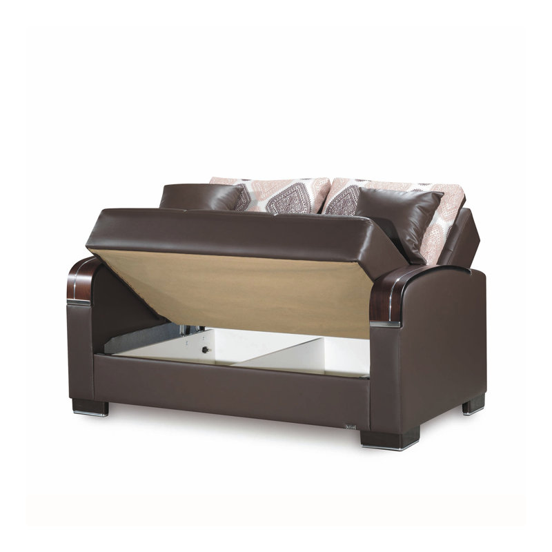 Causeuse convertible avec rangement Primenest, Brun