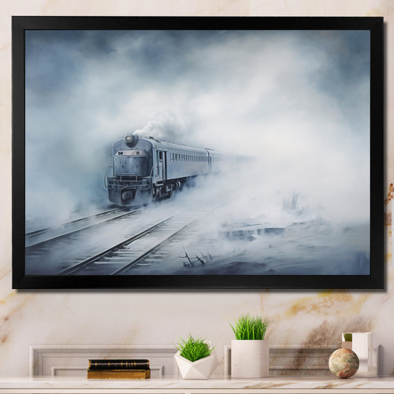 Train Atmospheric Whispers II sur impression sur toile, Cadre photo noir, H 24 po x l 32 po x P 1 po