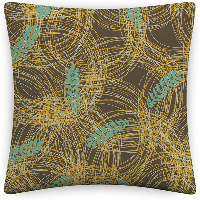 Indoor / Outdoor Ikat Brown Square Throw Pillow Cover, 55.9cm x 55.9cm