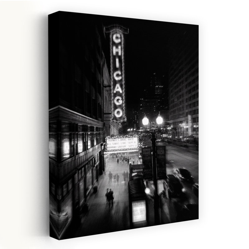 Chicago Night, art abstrait moderne de la ville, H 24 po x l 16 po