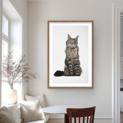 Reproduction matte encadrée gris Maine Cat